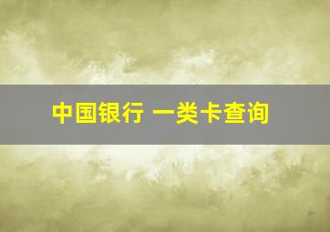 中国银行 一类卡查询